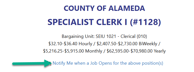 submit interest card step 3, select Notify Me when a Job Opens for the above position